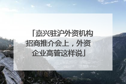 嘉兴驻沪外资机构招商推介会上，外资企业高管这样说