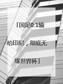国足0:1输给印尼，彻底无缘世界杯
