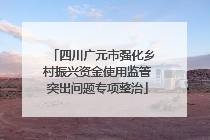 四川广元市强化乡村振兴资金使用监管突出问题专项整治