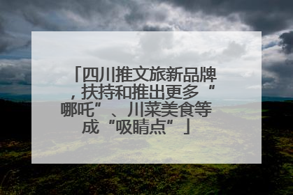 四川推文旅新品牌，扶持和推出更多“哪吒”、川菜美食等成“吸睛点”