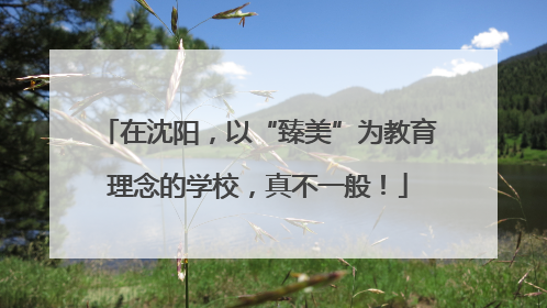 在沈阳，以“臻美”为教育理念的学校，真不一般！