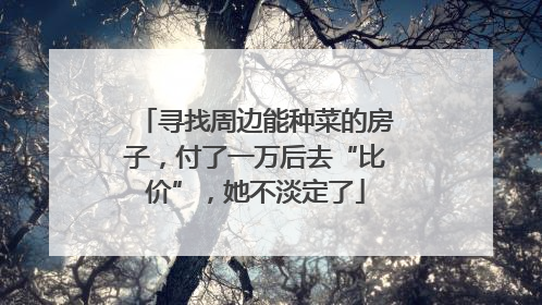寻找周边能种菜的房子，付了一万后去“比价”，她不淡定了