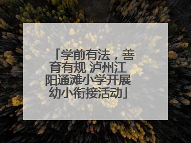学前有法，善育有规 泸州江阳通滩小学开展幼小衔接活动
