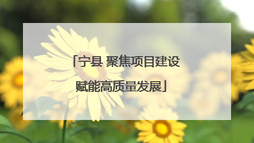宁县 聚焦项目建设 赋能高质量发展