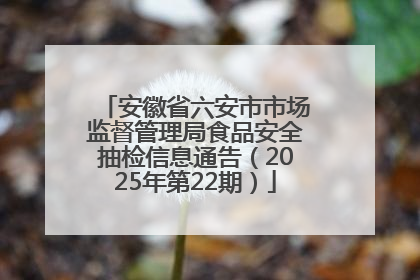 安徽省六安市市场监督管理局食品安全抽检信息通告（2025年第22期）
