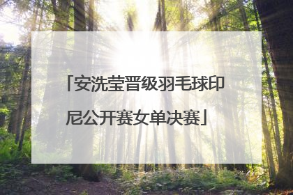 安洗莹晋级羽毛球印尼公开赛女单决赛