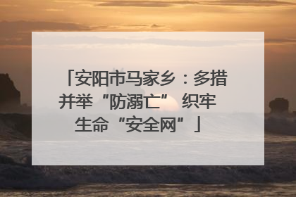 安阳市马家乡：多措并举“防溺亡” 织牢生命“安全网”