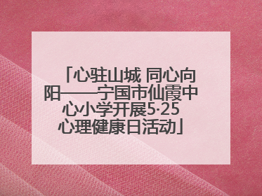 心驻山城 同心向阳——宁国市仙霞中心小学开展5·25心理健康日活动