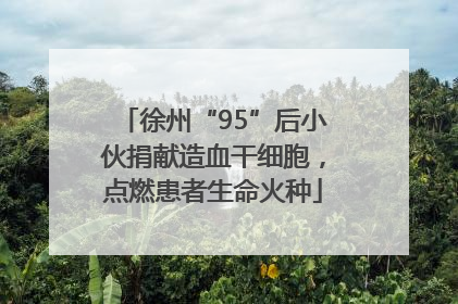 徐州“95”后小伙捐献造血干细胞，点燃患者生命火种