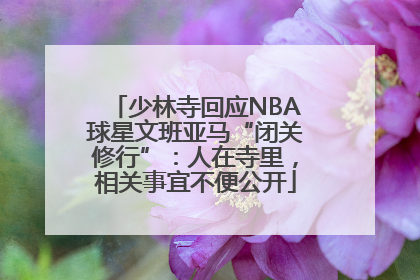 少林寺回应NBA球星文班亚马“闭关修行”：人在寺里，相关事宜不便公开