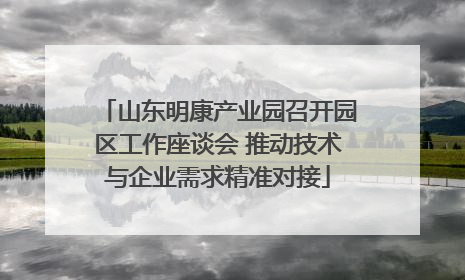 山东明康产业园召开园区工作座谈会 推动技术与企业需求精准对接