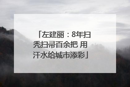 左建丽：8年扫秃扫帚百余把 用汗水给城市添彩