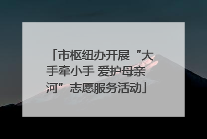 市枢纽办开展“大手牵小手 爱护母亲河”志愿服务活动