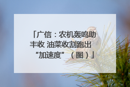 广信：农机轰鸣助丰收 油菜收割跑出“加速度”（图）