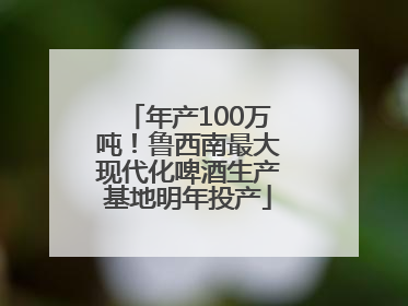年产100万吨！鲁西南最大现代化啤酒生产基地明年投产