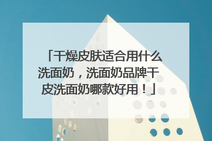 干燥皮肤适合用什么洗面奶，洗面奶品牌干皮洗面奶哪款好用！