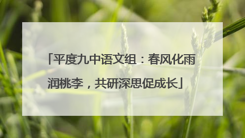平度九中语文组：春风化雨润桃李，共研深思促成长