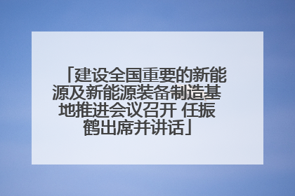 建设全国重要的新能源及新能源装备制造基地推进会议召开 任振鹤出席并讲话