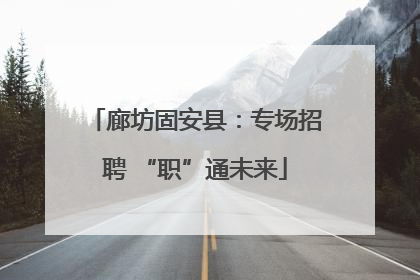 廊坊固安县：专场招聘 “职”通未来