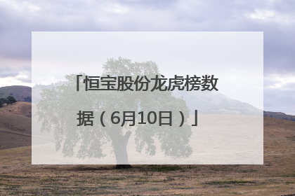 恒宝股份龙虎榜数据（6月10日）