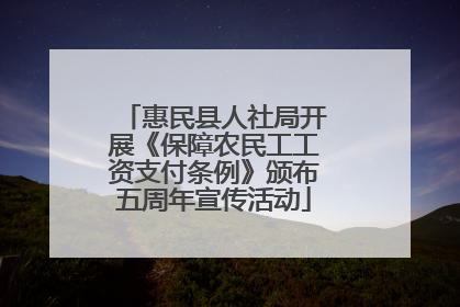 惠民县人社局开展《保障农民工工资支付条例》颁布五周年宣传活动