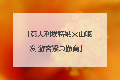 意大利埃特纳火山喷发 游客紧急撤离