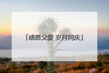 感恩父爱 岁月同庆
