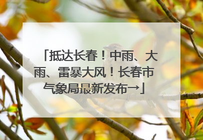 抵达长春！中雨、大雨、雷暴大风！长春市气象局最新发布→