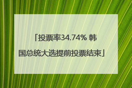 投票率34.74% 韩国总统大选提前投票结束