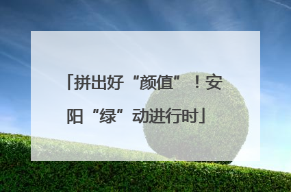 拼出好“颜值”！安阳“绿”动进行时