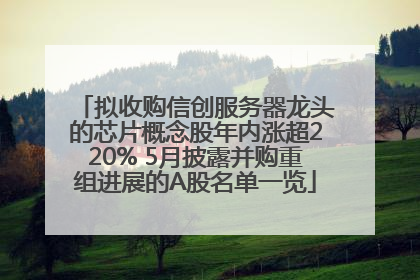 拟收购信创服务器龙头的芯片概念股年内涨超220% 5月披露并购重组进展的A股名单一览