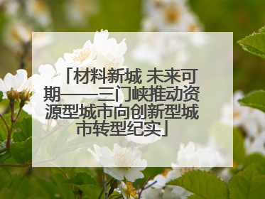 材料新城 未来可期——三门峡推动资源型城市向创新型城市转型纪实