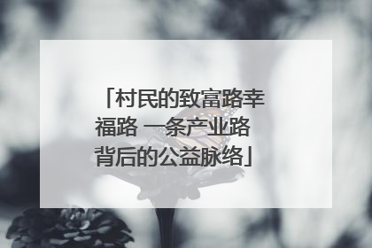 村民的致富路幸福路 一条产业路背后的公益脉络