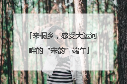 来桐乡，感受大运河畔的“宋韵”端午