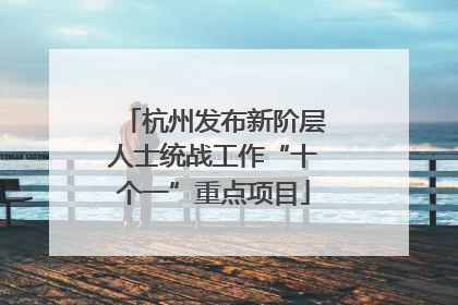 杭州发布新阶层人士统战工作“十个一”重点项目