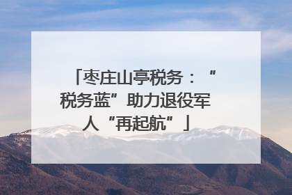枣庄山亭税务：“税务蓝”助力退役军人“再起航”