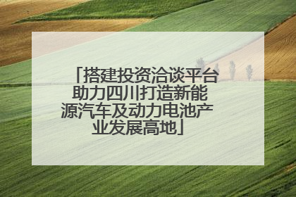 搭建投资洽谈平台 助力四川打造新能源汽车及动力电池产业发展高地