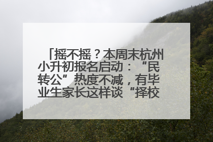 摇不摇？本周末杭州小升初报名启动：“民转公”热度不减，有毕业生家长这样谈“择校真相”……