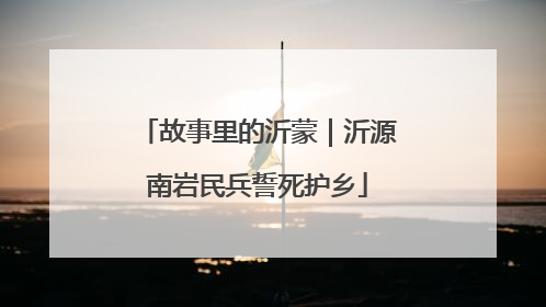 故事里的沂蒙｜沂源南岩民兵誓死护乡