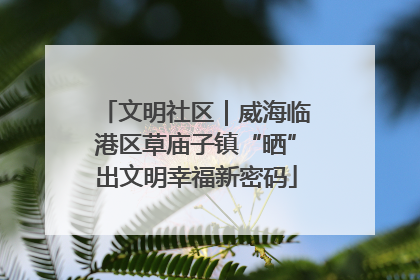 文明社区｜威海临港区草庙子镇“晒”出文明幸福新密码