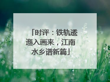 时评：铁轨逶迤入画来，江南水乡谱新篇