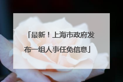 最新！上海市政府发布一组人事任免信息