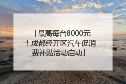 最高每台8000元！成都经开区汽车促消费补贴活动启动