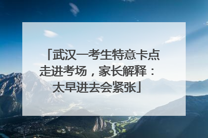 武汉一考生特意卡点走进考场，家长解释：太早进去会紧张