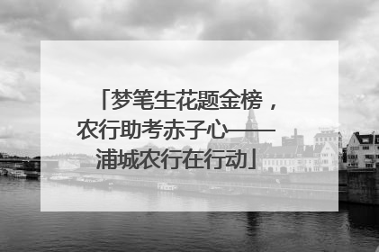 梦笔生花题金榜，农行助考赤子心——浦城农行在行动