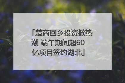 楚商回乡投资掀热潮 端午期间超60亿项目签约湖北