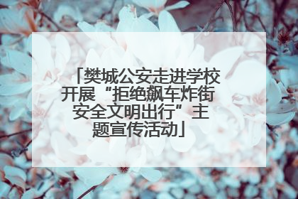 樊城公安走进学校开展“拒绝飙车炸街 安全文明出行”主题宣传活动