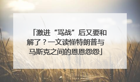 激进“骂战”后又要和解了？一文读懂特朗普与马斯克之间的恩恩怨怨