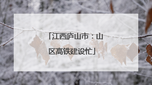 江西庐山市：山区高铁建设忙