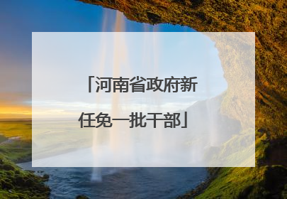 河南省政府新任免一批干部